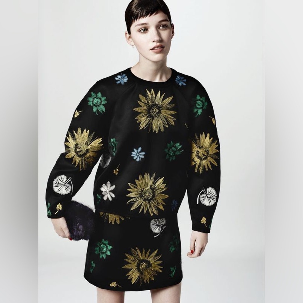 Topshop Satin Sunflower Two-Piece Set